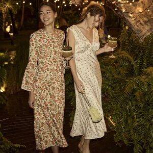 Doen Floral Maxi Dress - Red and Green